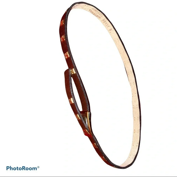 Anne Klein Vintage brown leather studded belt - Picture 13 of 13